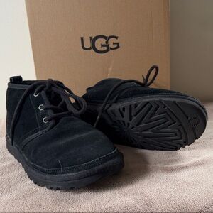 UGG Neumel Black Suede Lace-Up Ankle Boots